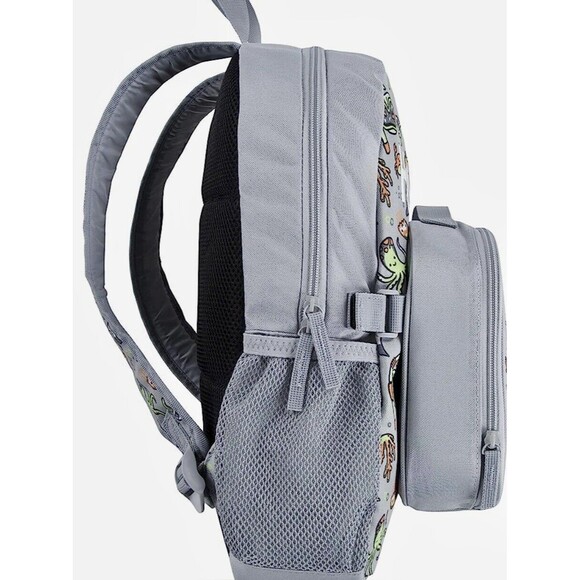 HURLEY ONE AND ONLY Backpack and Lunch Set, Color Wolf Gray NWT - Picture 4 of 7